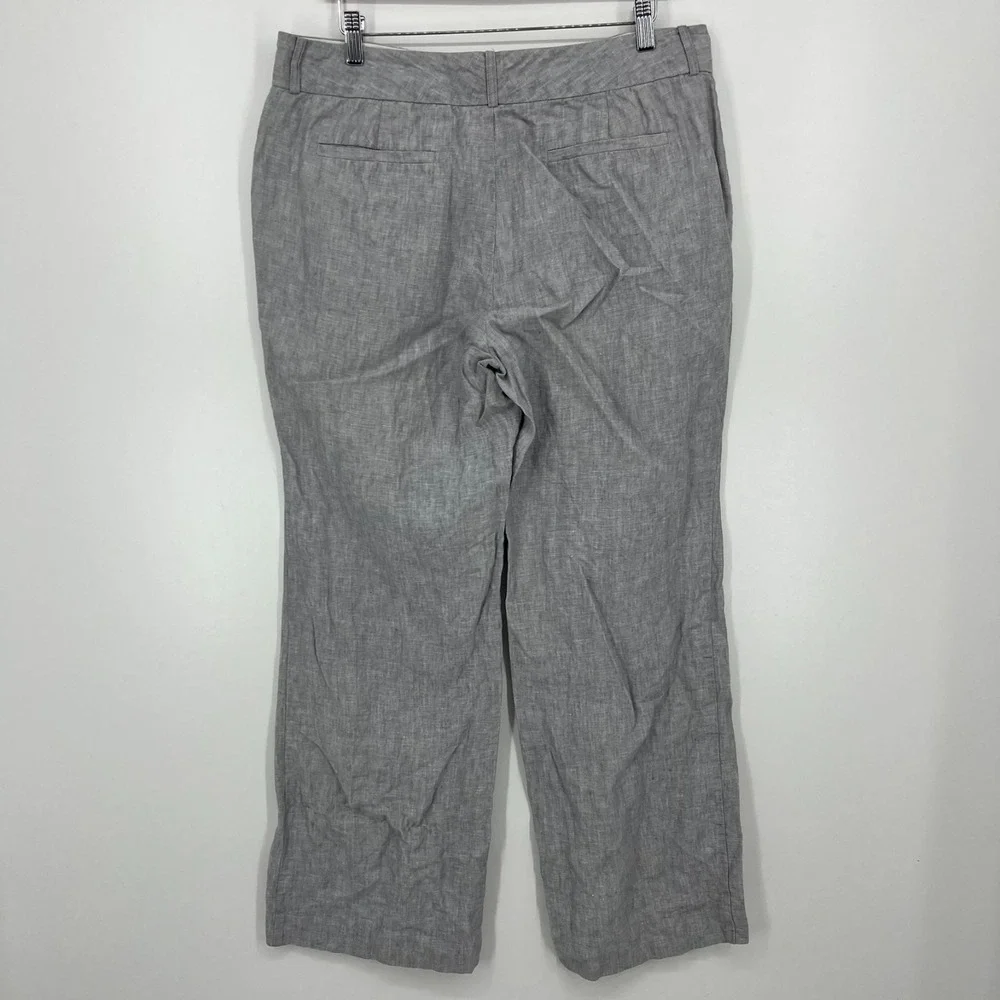 Banana‎ Republic Chino Pants Women's Size 14 Gray The Martin Fit Linen Blend